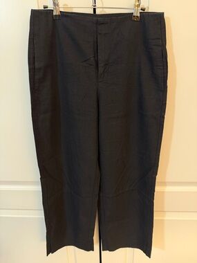 GAP Linen-Blend Relaxed Straight Ankle Pants in Black Size 4 - only worn 1 time